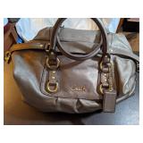 Authentic Coach Taupe Leather Handbag