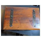 Wood Box filled with Costume Jewelry some Vintage