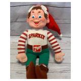 Vintage 1983 Sparkly 7UP Holiday Elf Helper 18" Tall 