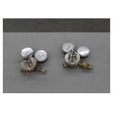 Lot of (2) Smith Compressed Gas Regulator Gauge Set Acet Gas 30-15-200, Inert Gas 31-50-580