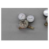 Lot of (2) Smith Compressed Gas Regulator Gauge Set Acet Gas 30-15-200, Inert Gas 31-50-580