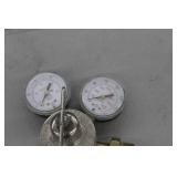 Lot of (2) Smith Compressed Gas Regulator Gauge Set Acet Gas 30-15-200, Inert Gas 31-50-580