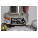 Lot of (2) Smith Compressed Gas Regulator Gauge Set Acet Gas 30-15-200, Inert Gas 31-50-580