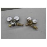 Lot of (2) Smith Compressed Gas Regulator Gauge Set Argon Gas