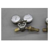 Lot of (2) Smith Compressed Gas Regulator Gauge Set Argon Gas