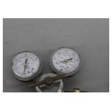 Lot of (2) Smith Compressed Gas Regulator Gauge Set Argon Gas
