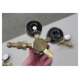 Lot of (2) Smith Compressed Gas Regulator Gauge Set Argon Gas