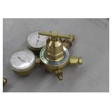 Lot of (2) Compressed Gas Regulator Gauge Set  with Weldmark TPR250-500-580, Uniweld Oxygen Gas C455