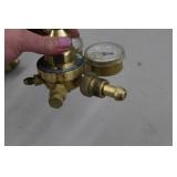Lot of (2) Compressed Gas Regulator Gauge Set  with Weldmark TPR250-500-580, Uniweld Oxygen Gas C455