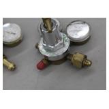 Lot of (2) Compressed Gas Regulator Gauge Set  with Weldmark TPR250-500-580, Uniweld Oxygen Gas C455