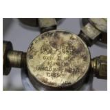 Lot of (2) Compressed Gas Regulator Gauge Set  with Weldmark TPR250-500-580, Uniweld Oxygen Gas C455