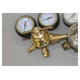 Lot of (2) Compressed Gas Regulator Gauge Set  with Rogen EN-450F, Smith 31-50-580 Inert Gas 3000psi