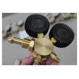 Lot of (2) Compressed Gas Regulator Gauge Set  with Rogen EN-450F, Smith 31-50-580 Inert Gas 3000psi