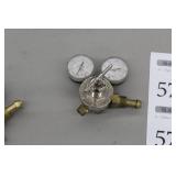 Lot of (2) Compressed Gas Regulator Gauge Set  with Rogen EN-450F, Smith 31-50-580 Inert Gas 3000psi