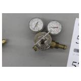 Lot of (2) Compressed Gas Regulator Gauge Set  with Rogen EN-450F, Smith 31-50-580 Inert Gas 3000psi
