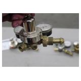 Lot of (2) Compressed Gas Regulator Gauge Set  with Rogen EN-450F, Smith 31-50-580 Inert Gas 3000psi