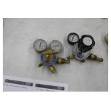 Lot of (2) Compressed Gas Regulator Gauge Set  with Turbotorch 4000psi, VWR Scientific 55850-265 4000psi