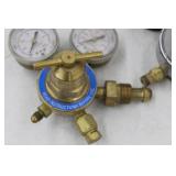 Lot of (2) Compressed Gas Regulator Gauge Set  with Turbotorch 4000psi, VWR Scientific 55850-265 4000psi