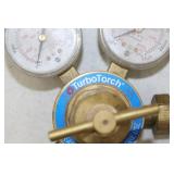 Lot of (2) Compressed Gas Regulator Gauge Set  with Turbotorch 4000psi, VWR Scientific 55850-265 4000psi
