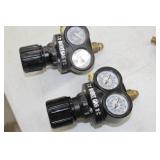 Lot of (2) Inert Compressed Gas Regulator Gauge Set