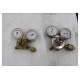 Lot of (2) Smith Compressed Gas Regulator Gauge Set  with Acetylene Gas H1944F-200 400psi, Oxygen Gas 30-100-540 3000psi
