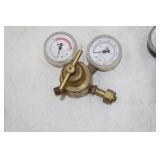 Lot of (2) Smith Compressed Gas Regulator Gauge Set  with Acetylene Gas H1944F-200 400psi, Oxygen Gas 30-100-540 3000psi