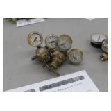 Lot of (2) Compressed Gas Regulator Gauge Set  with 4000psi, 400psi