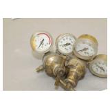 Lot of (2) Compressed Gas Regulator Gauge Set  with 4000psi, 400psi