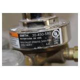 Lot of (2) Compressed Gas Regulator Gauge Set  with Smith Inert Gas 30-450-580 3000psi, 400psi