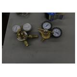 Lot of (2) Compressed Gas Regulator Gauge Set  with Victor 250-Series, Uniweld Nitrogen Gas RHP800