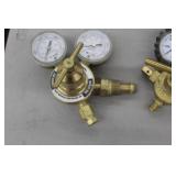 Lot of (2) Compressed Gas Regulator Gauge Set  with Victor 250-Series, Uniweld Nitrogen Gas RHP800