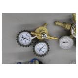 Lot of (2) Compressed Gas Regulator Gauge Set  with Victor 250-Series, Uniweld Nitrogen Gas RHP800
