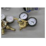Lot of (2) Compressed Gas Regulator Gauge Set  with Victor 250-Series, Uniweld Nitrogen Gas RHP800