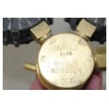 Lot of (2) Compressed Gas Regulator Gauge Set  with Victor 250-Series, Uniweld Nitrogen Gas RHP800