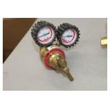 Lot of (2) Compressed Gas Regulator Gauge Set  with Uniweld-Mastar Acetylene Gas, Harris 280psi