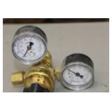 Lot of (2) Compressed Gas Regulator Gauge Set  with Uniweld-Mastar Acetylene Gas, Harris 280psi