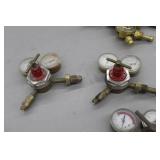 Lot of (2) Compressed Gas Regulator Gauge Set  with Smith Acetylene Gas H1721B-510 400psi, 400psi