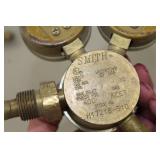 Lot of (2) Compressed Gas Regulator Gauge Set  with Smith Acetylene Gas H1721B-510 400psi, 400psi
