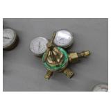 Lot of (2) Compressed Gas Regulator Gauge Set  with Smith 4000psi, Flametech Ozygen Gas VWOR-22 4000psi