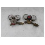Lot of (2) Compressed Gas Regulator Gauge Set  with Smith Acetylene Gas 30-150-510 400psi, Lincoln Electric Magnum 4000psi