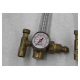 Lot of (3) Compressed Gas Regulator Gauge Set  with Victor HRF1425-580 Inert Gas 4000psi (x2), Uniweld Acetylene Gas B4B5