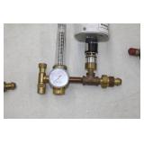 Lot of (3) Compressed Gas Regulator Gauge Set  with Victor HRF1425-580 Inert Gas 4000psi (x2), Uniweld Acetylene Gas B4B5