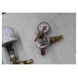Lot of (3) Compressed Gas Regulator Gauge Set  with Victor HRF1425-580 Inert Gas 4000psi (x2), Uniweld Acetylene Gas B4B5