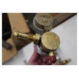Lot of (3) Compressed Gas Regulator Gauge Set  with Victor HRF1425-580 Inert Gas 4000psi (x2), Uniweld Acetylene Gas B4B5