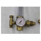 Lot of (3) Compressed Gas Regulator Gauge Set  with Victor HRF1425-580 Inert Gas 4000psi (x2), Purox Argon/Helium Gas F-33-FM-580 3000psi