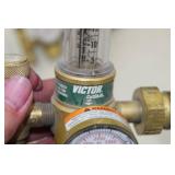 Lot of (3) Compressed Gas Regulator Gauge Set  with Victor HRF1425-580 Inert Gas 4000psi (x2), Purox Argon/Helium Gas F-33-FM-580 3000psi