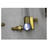 Lot of (3) Compressed Gas Regulator Gauge Set  with Victor HRF1425-580 Inert Gas 4000psi (x2), Purox Argon/Helium Gas F-33-FM-580 3000psi