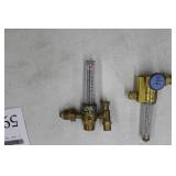 Lot of (3) Compressed Gas Regulator Gauge Set  with Victor HRF1425-580 Inert Gas 4000psi (x2), Purox Argon/Helium Gas F-33-FM-580 3000psi