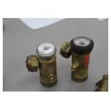 Lot of (4) Gas Torch Accessories  with Torch Regulator Gauges (x3), Shut-Off Valve (x1)