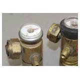 Lot of (4) Gas Torch Accessories  with Torch Regulator Gauges (x3), Shut-Off Valve (x1)